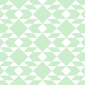 White on Pistachio Geometric Design