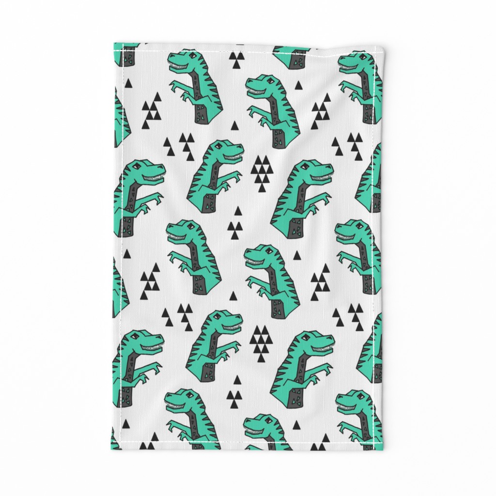 dinosaur fabric // dino kids nursery baby geometric triangles baby dino t rex