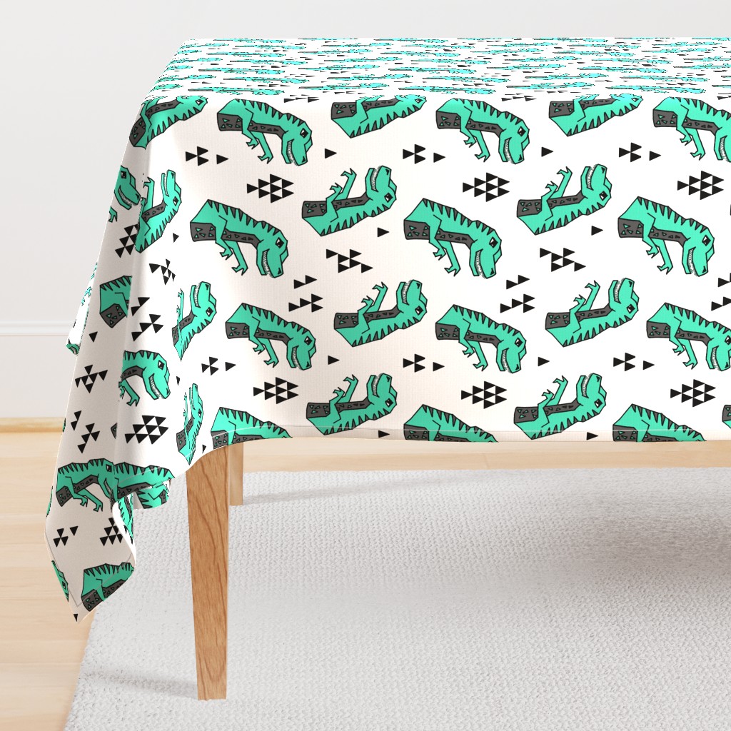 dinosaur fabric // dino kids nursery baby geometric triangles baby dino t rex