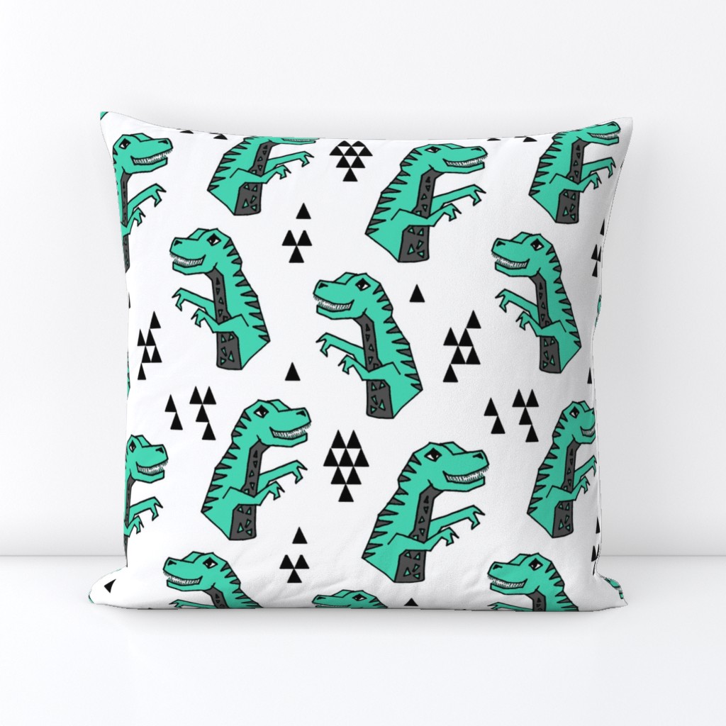 dinosaur fabric // dino kids nursery baby geometric triangles baby dino t rex