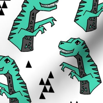 dinosaur fabric // dino kids nursery baby geometric triangles baby dino t rex