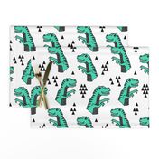 dinosaur fabric // dino kids nursery baby geometric triangles baby dino t rex