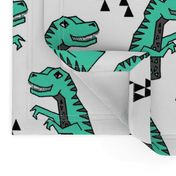 dinosaur fabric // dino kids nursery baby geometric triangles baby dino t rex