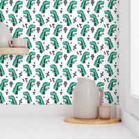 dinosaur fabric // dino kids nursery baby geometric triangles baby dino t rex