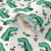 dinosaur fabric // dino kids nursery baby geometric triangles baby dino t rex