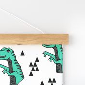 dinosaur fabric // dino kids nursery baby geometric triangles baby dino t rex