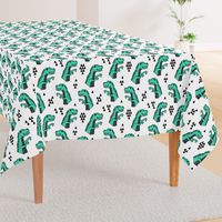 dinosaur fabric // dino kids nursery baby geometric triangles baby dino t rex