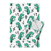 dinosaur fabric // dino kids nursery baby geometric triangles baby dino t rex