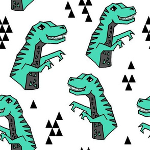 dinosaur fabric // dino kids nursery baby geometric triangles baby dino t rex