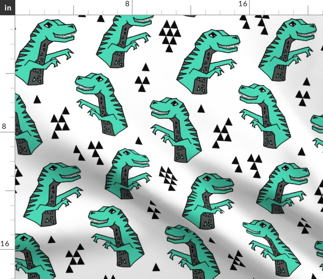 dinosaur fabric // dino kids nursery baby geometric triangles baby dino t rex