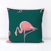 Flamingos Green Large Scale