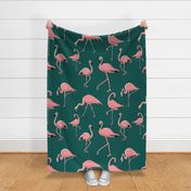 Flamingos Green Large Scale