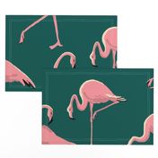 Flamingos Green Large Scale