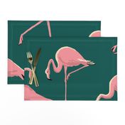 Flamingos Green Large Scale