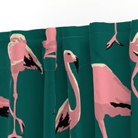 Flamingos Green Large Scale