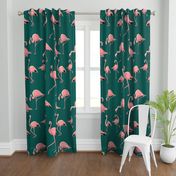 Flamingos Green Large Scale