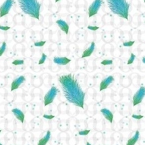 Damask Peacock Feather with Dots