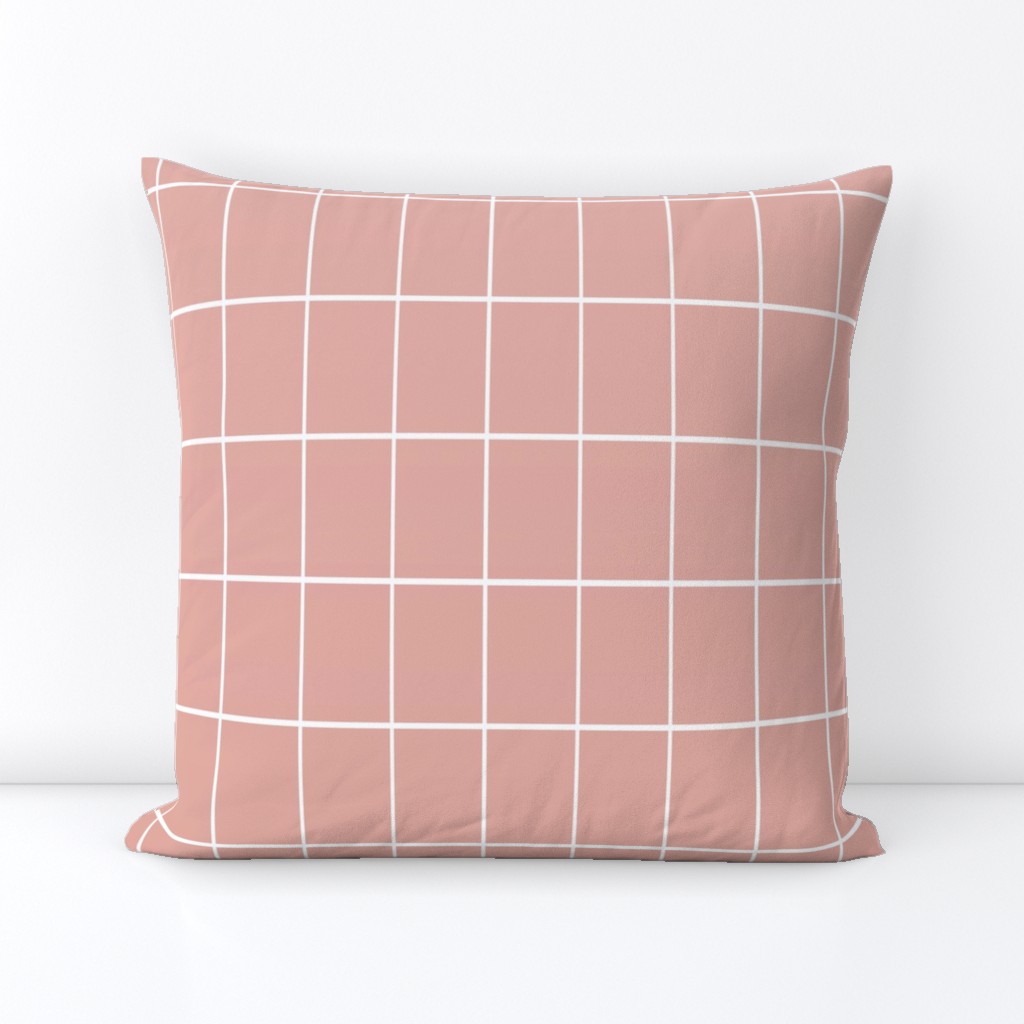 Ombré grid wallpaper rose