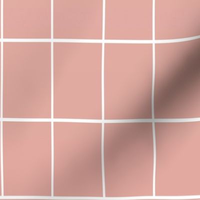 Ombré grid wallpaper rose