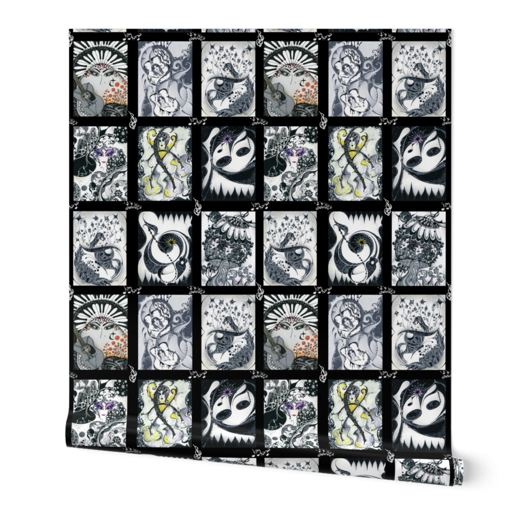 Music Notes- Black and White Panels-Rockin' Rectangles (from "Face The Music" collection)