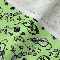 Ornate Music Notes- Small Green