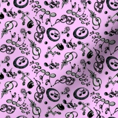 Ornate Music Notes- Small Purple