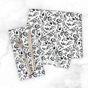 Ornate Music Notes- Small White