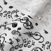 Ornate Music Notes- Small White