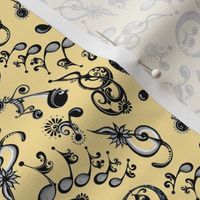 Ornate Music Notes- Small Mustard (from "Face The Music" collection)