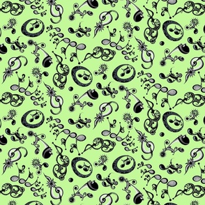Ornate Music Notes- Large Green (from "Face The Music" collection)