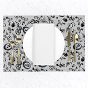 Ornate Music Notes- Large Gray