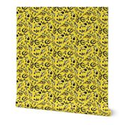 Ornate Music Notes- Large Yellow