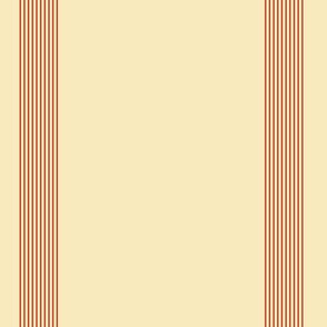 apple stripes - red on cream,  1" every 6"