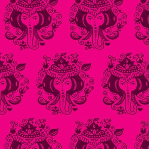 Oriental india Ganesh elephant in hot pink
