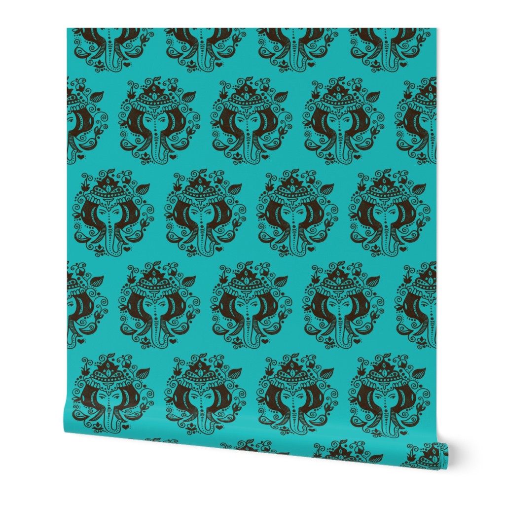 Oriental india Ganesh elephant in bright blue