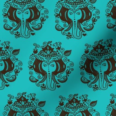 Oriental india Ganesh elephant in bright blue