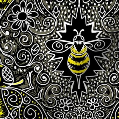 chalkboard filigree bee