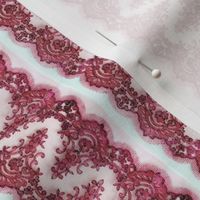 Pink Lace Border on White (2 inch wide)