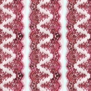 Pink Lace Border on White (2 inch wide)