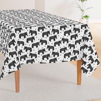 tapir // baby tapirs fabric white and black grey tapirs fabric