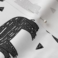 tapir // baby tapirs fabric white and black grey tapirs fabric