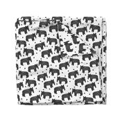 tapir // baby tapirs fabric white and black grey tapirs fabric