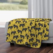 tapir // tapirs fabric mustard yellow baby animals design fabric 