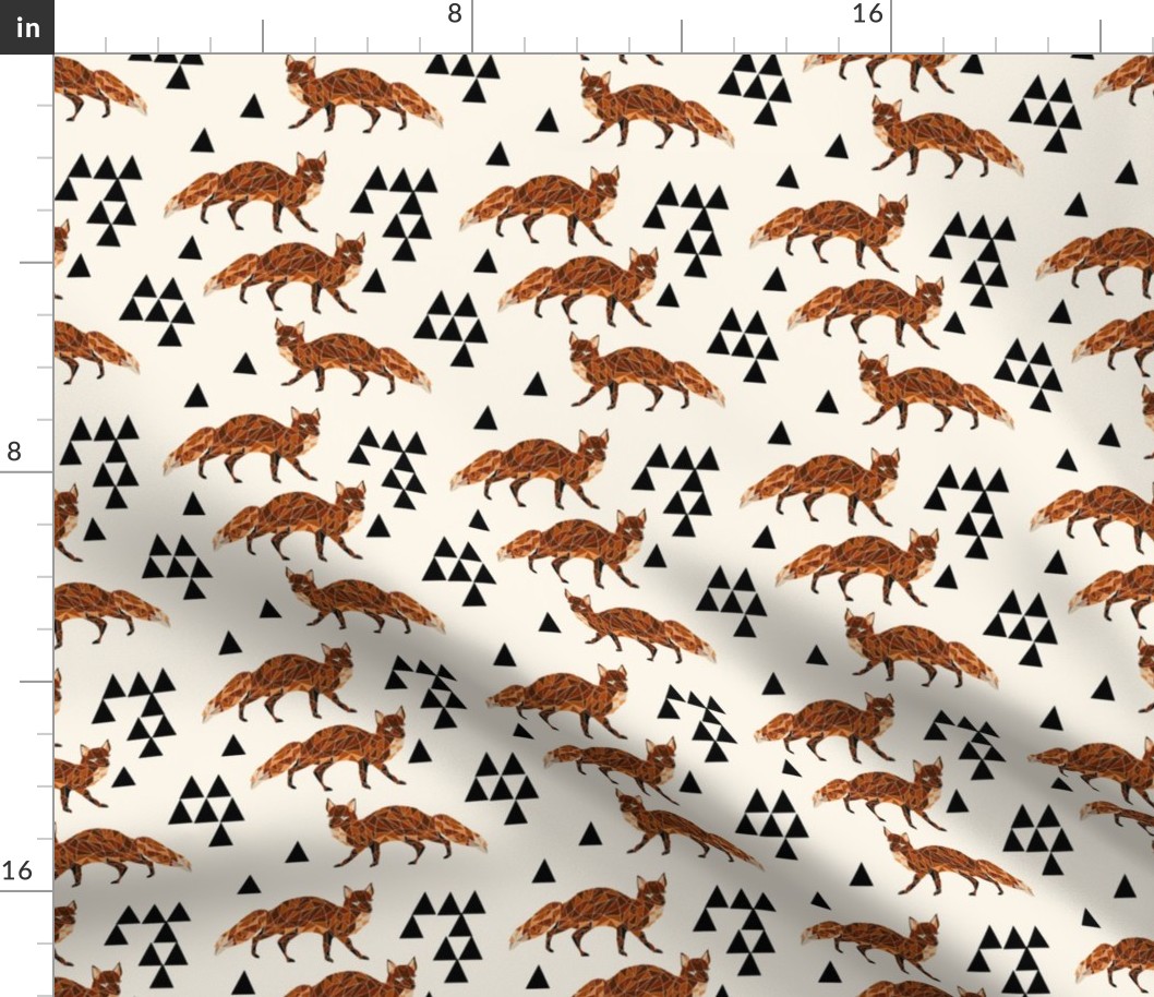 fox // geo fox cream background