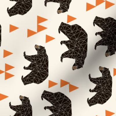 geometric bear // orange tri for little boys nursery boys room decor