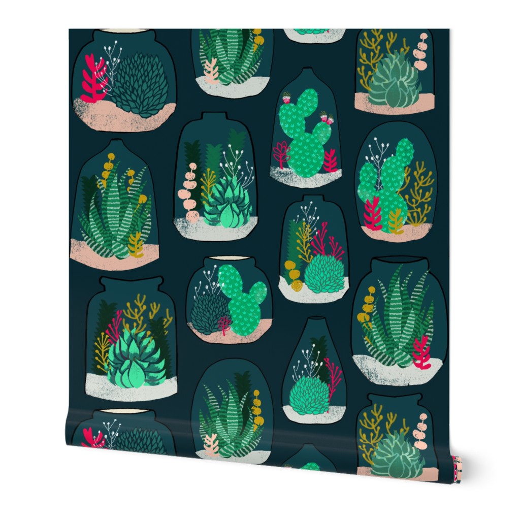 terrariums // plants houseplants cactus cacti fabric andrea lauren design