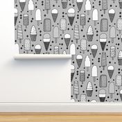 ice cream // tropical summer ice cream cones grey kids summer trropical print