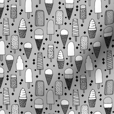 ice cream // tropical summer ice cream cones grey kids summer trropical print