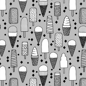 ice cream // tropical summer ice cream cones grey kids summer trropical print