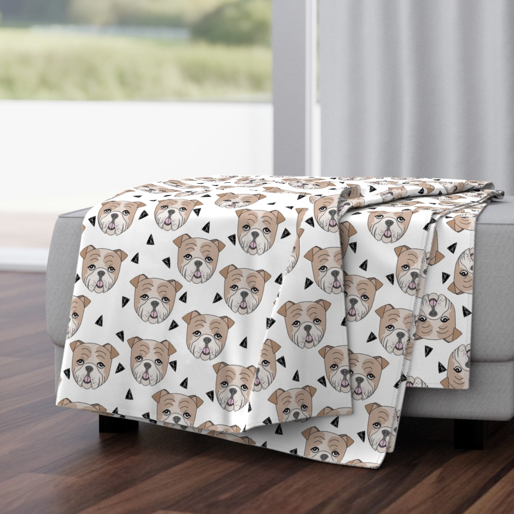 english bulldog // bulldogs white dog breed fabric cute dogs best dog fabric